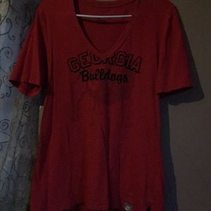 Georgia bulldog v neck t shirt